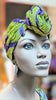 Dupsie's Kwezi Yellow and Purple African Print Cotton Pre-tied Head Wrap Hat DP3775PT8