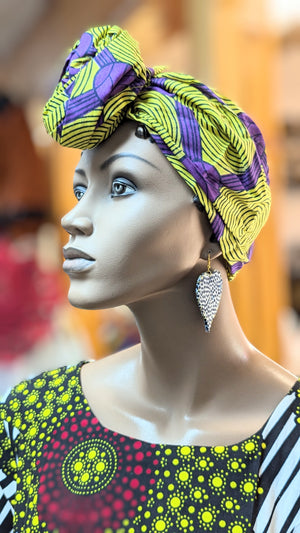 Ankara kitenge head wrap bun Dupsie's