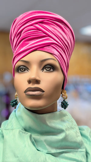 Pink Hat Head wrap Pre-tied African fashion Dupsie's