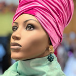 Fuchsia Pink Velvet head wrap African Clothing