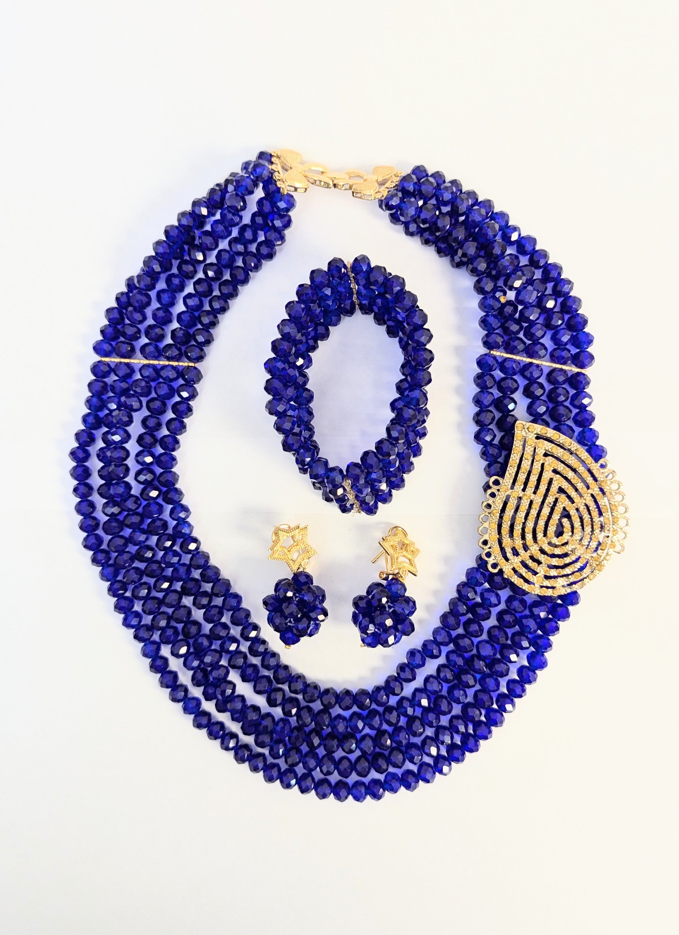 Blue Gold African clothing African fashion beads