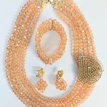 Peach Gold African bead set for women