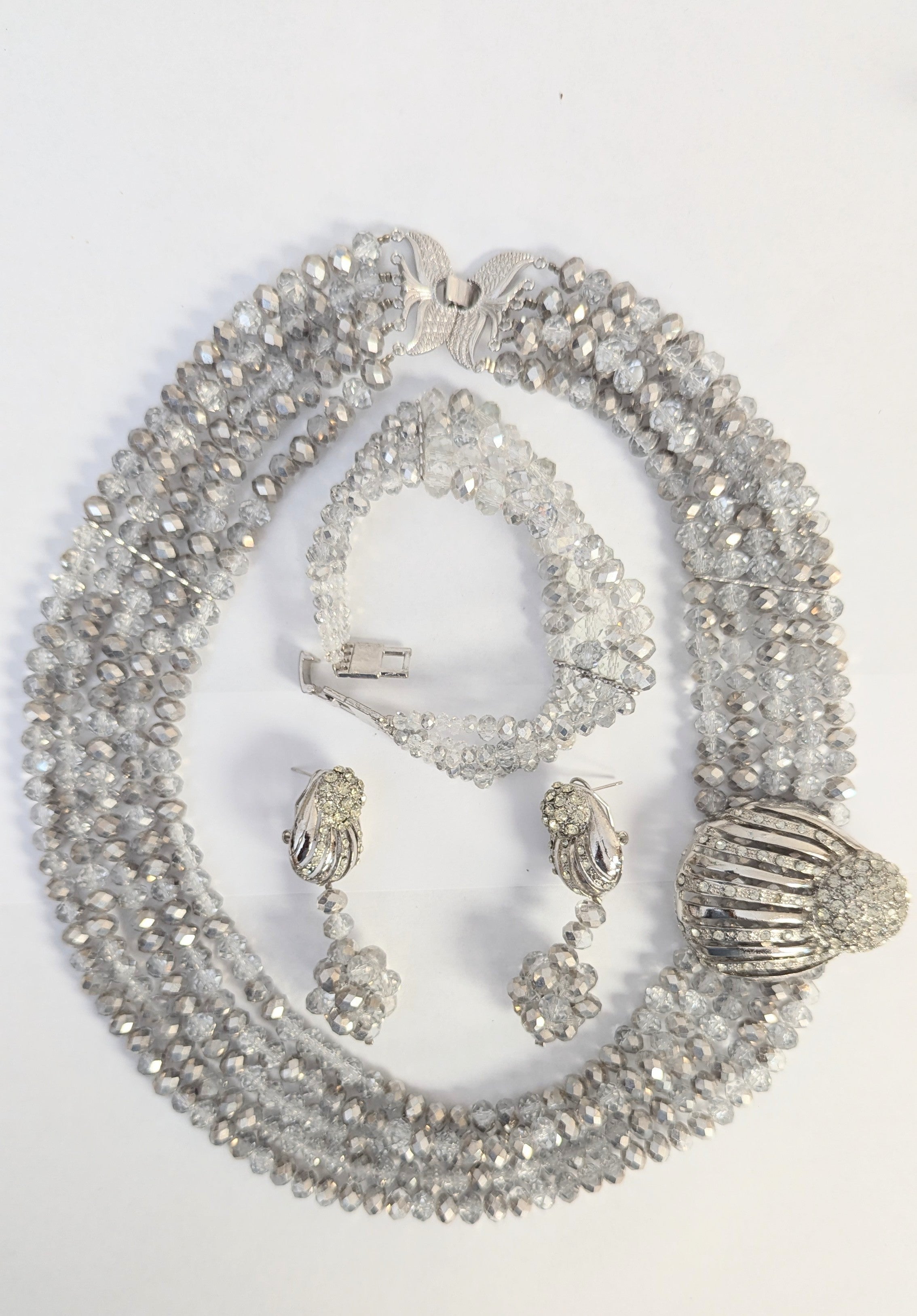 Silver African clothing beads set women