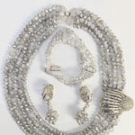 Silver African clothing beads set women