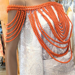 Coral bead cape crop top Igbo Edo Dupsie's women