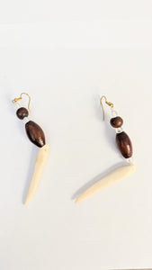 Kijani African Stringed Wood Stone Earrings – Natural Boho Jewelry