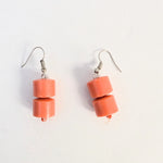 African coral earrings Dupsie's