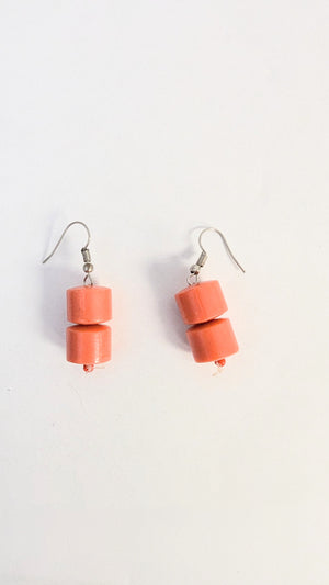 African coral earrings Dupsie's