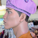 Dupsie's Adeoluwa Lilac Purple African Aso Oke Hat Cap Kufi DPHALP34