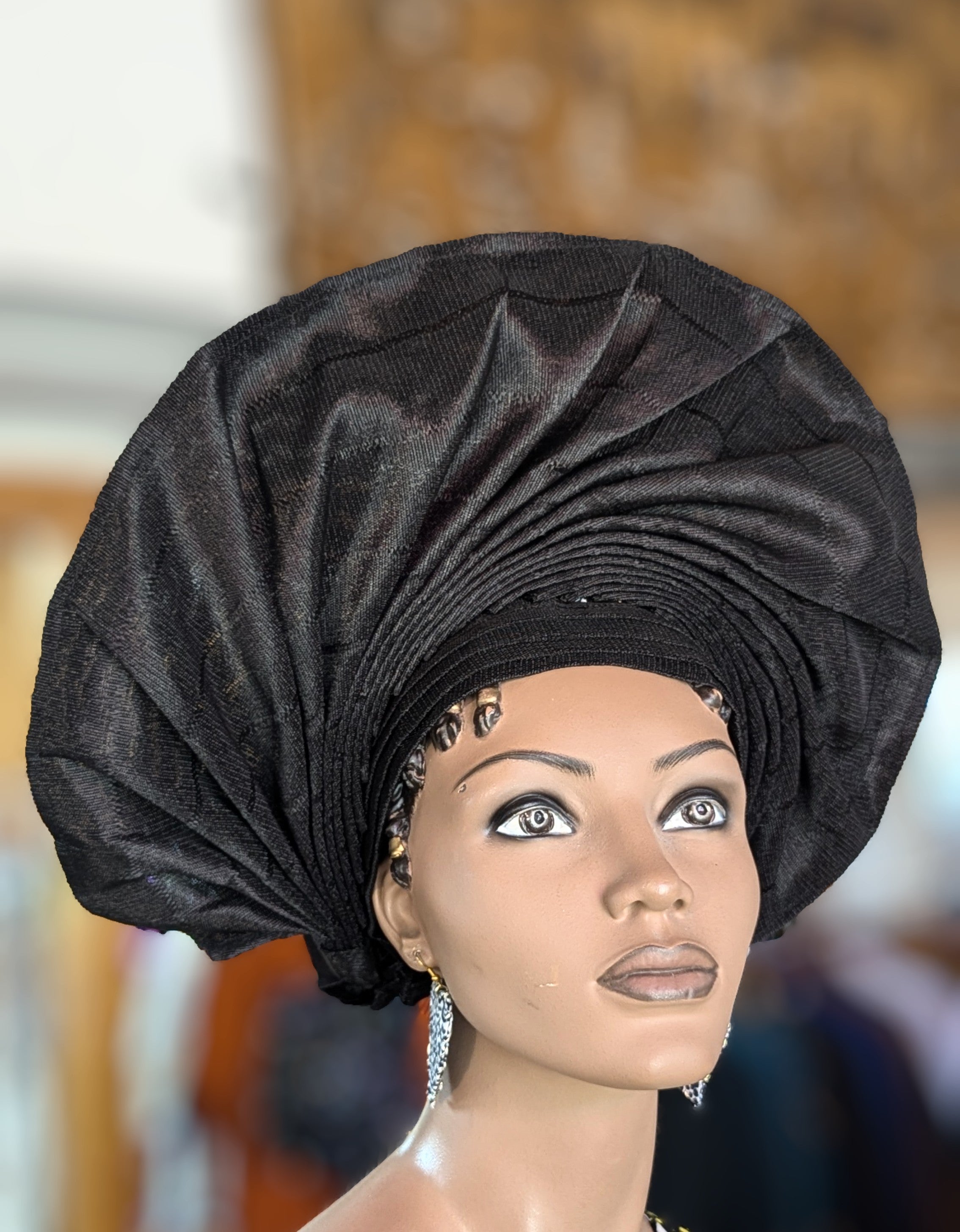 Black African Aso oke head wrap Dupsie's