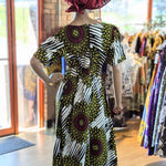 African print yellow Burgundy white Ankara dress Dupsies