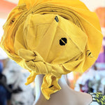 Yellow Aso Oke head wrap hat Ashoke Dupsie's Autogele Ready Gele