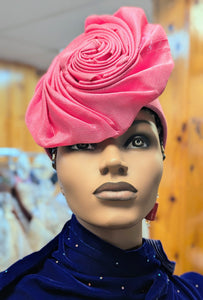 Dupsie's Emem Aso Oke Autogele Ready Gele African Pre-tied Crown Head Wrap hat DPAGBPR32