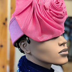 Pink Autogele cap hat Autogele contemporary African head wrap Dupsie's