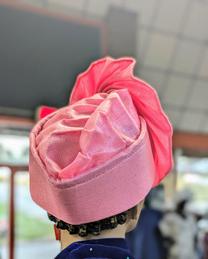 African cap head wrap hat Dupsies pink