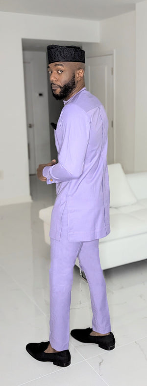 Lilac Purple African Semator Fashion for men Dupsie's