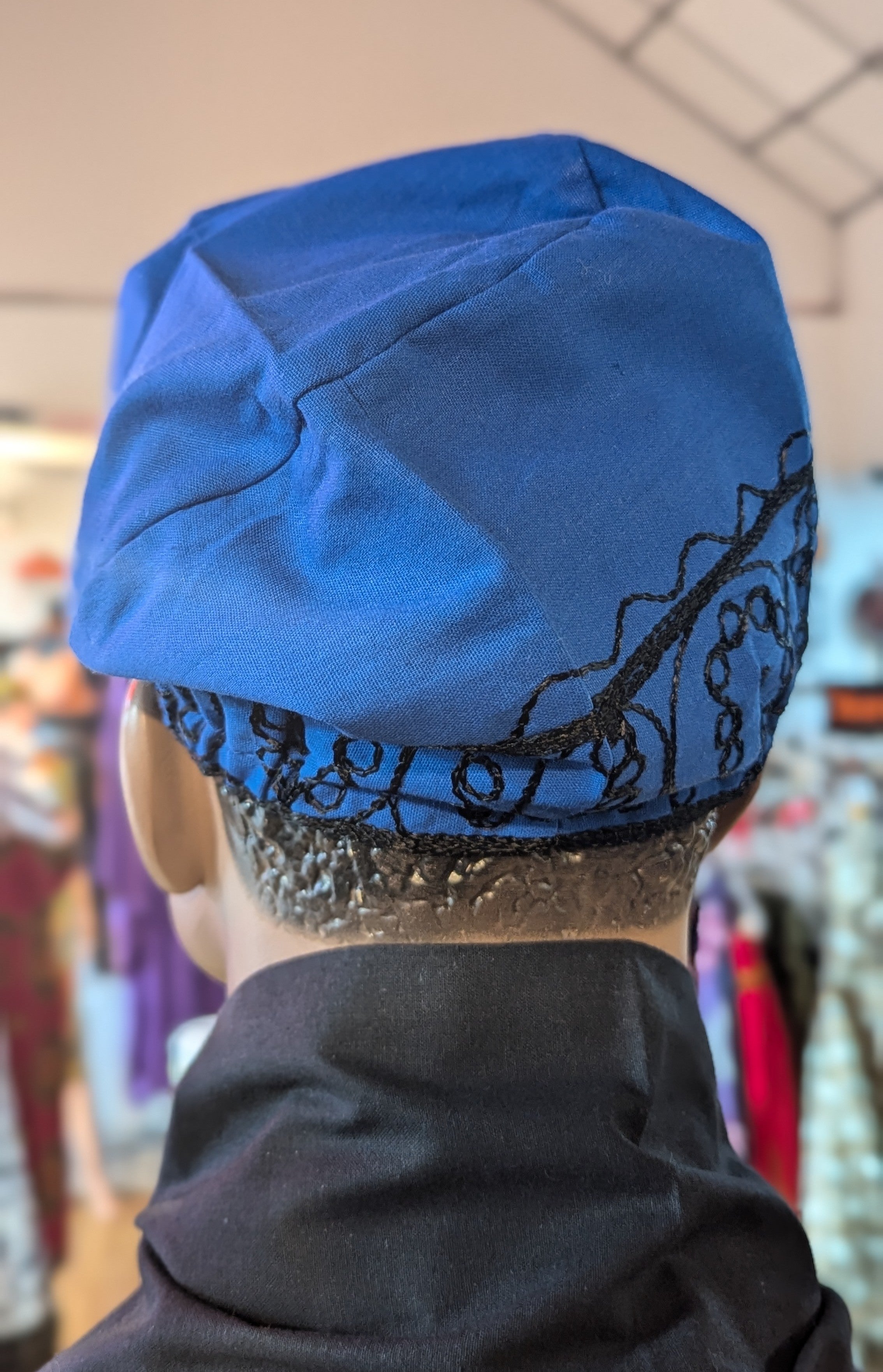 Royal Blue and Black African hat cap