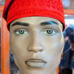 Dupsie's Adeniyi Red Aso Oke Fila  Kufi Cap Hat DPHAR99