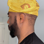 Dupsie's Gold Enitan Hand-Woven Aso Oke Kufi Cap Hat with Burgundy patterns DPAHGB1