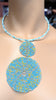 Dupsie's Handmade Turquoise-Blue Nyota Mng'aru African Beaded Necklace for Women DPJABNTB5