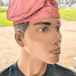 Obatade mauve-pink Aso Oke kufi hat – African clothing traditional Yoruba fila cap