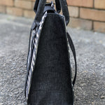 Fadima Black and White African Mud Cloth Print handbag for women-DPPGMC54