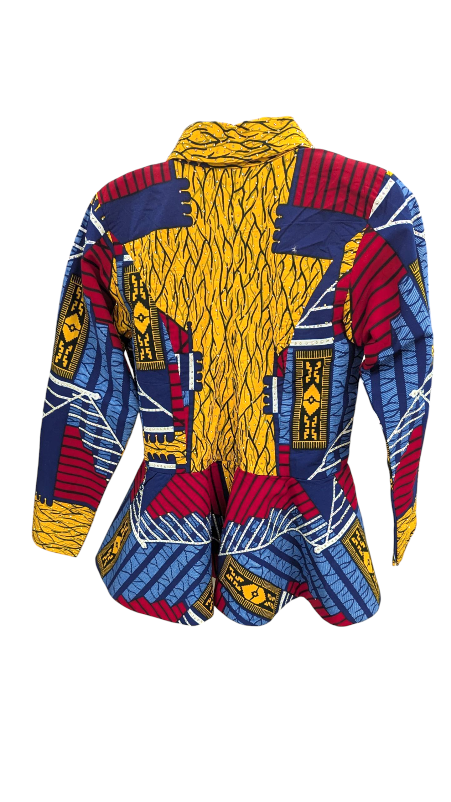 African print patchwork blazer jacket Dupsie's