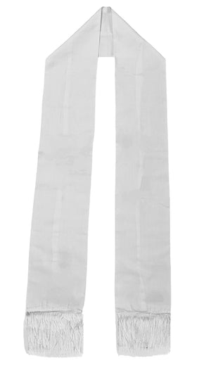 All White African Sash with fringes Dupsie's DP670FS