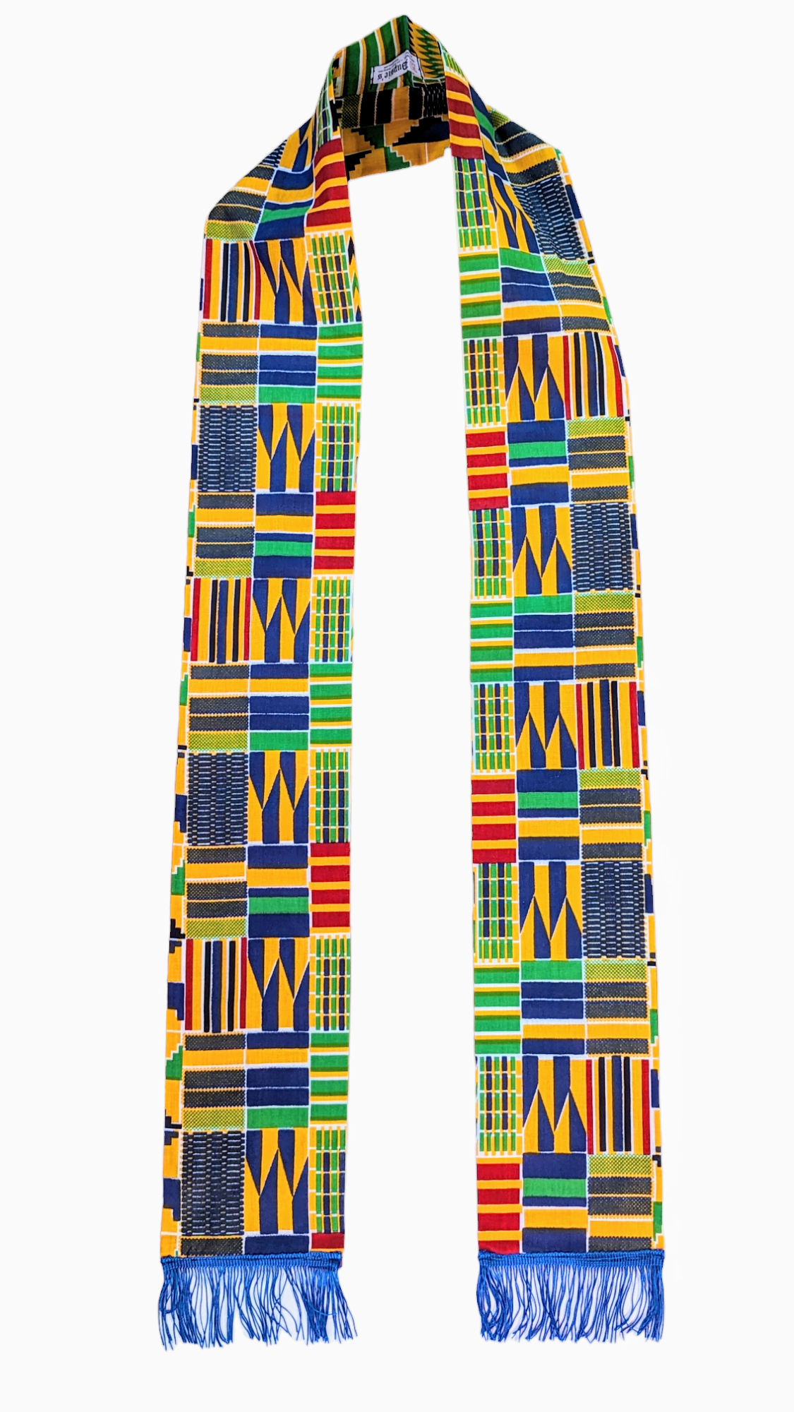 Multicolored Kente African print Sash scarf fringes dp4075C