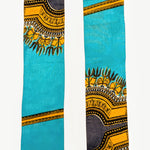 Dupsie's Turquoise Dashiki African Print Sash Stole 