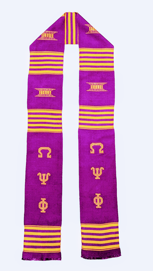 Omega Phi Psi graduation sash Purple Gold