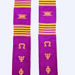Majestic Handwoven Purple and Gold Kente Graduation Sash DPS0252 Dupsie's