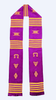 Majestic Handwoven Purple and Gold Kente Graduation Sash DPS0252 Dupsie's
