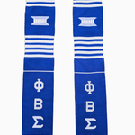 Phi Beta Sigma Blue and White Graduation Sash Stole 