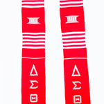 Red and White Delta Sigma Theta graduation stole sash