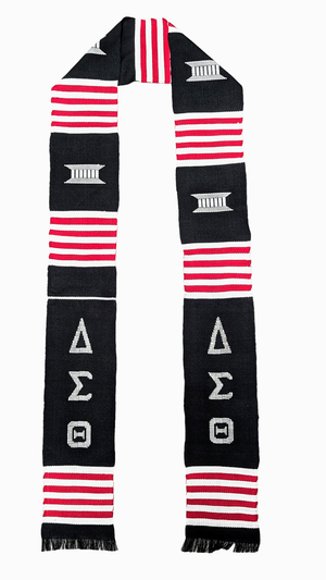 Black Red White Delta Sigma Theta graduation stole sash