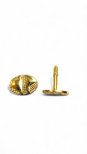 Gold-plated oval shaped cufflinks Dupsie's