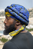 Dupsie's Ojumo Blue and Gold Sunburst African Print Turban for men DPH4071PT