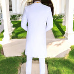 White and Gold African suit for men African clothing