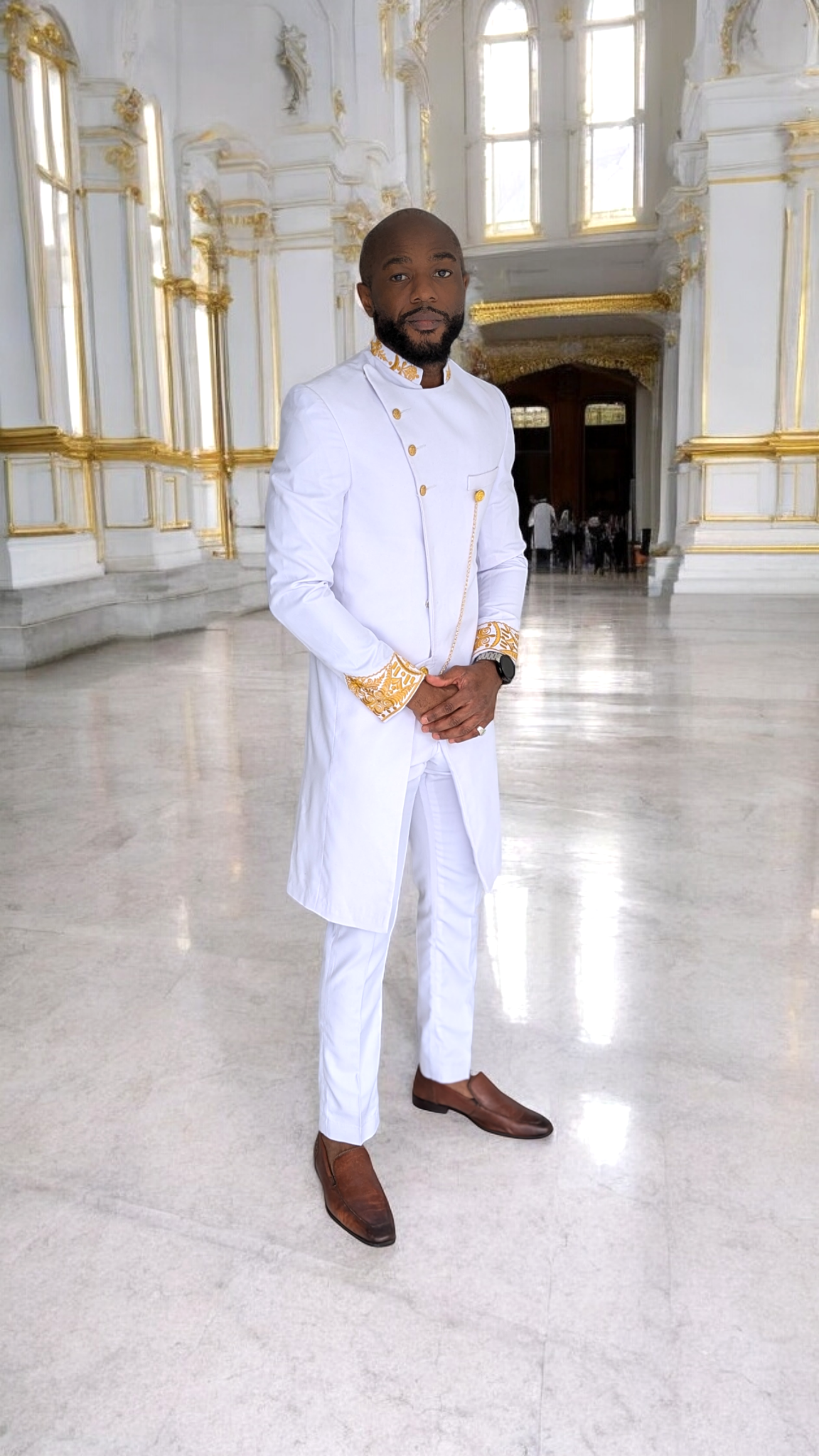 White Gold African suit men