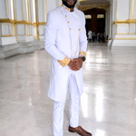 White Gold African suit men