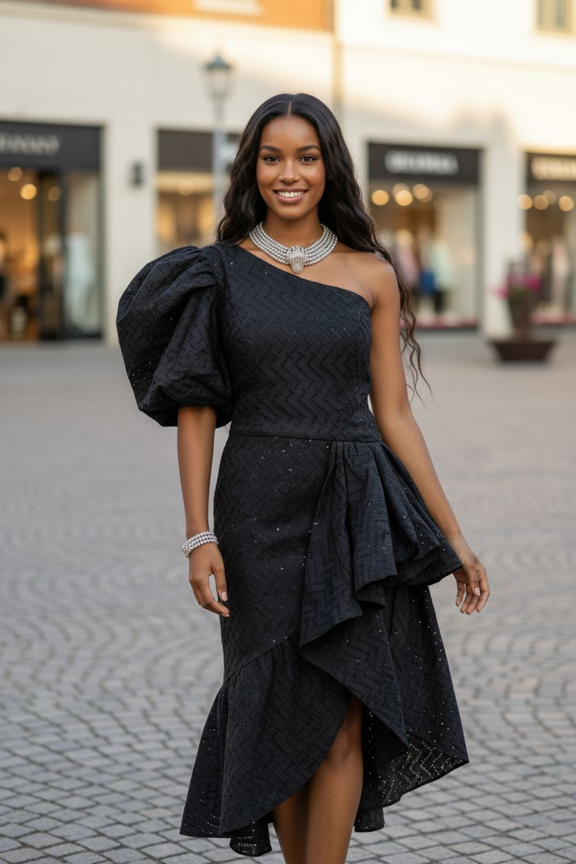 All black everything party dress for women dupsies African fashion