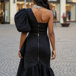 Back view all black lace dress women dupsies