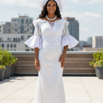 White African Lace Dress African Clothing for women by Dupsie's African fashion