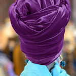 Purple Velvet Velour sock hat turban