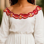 Dupsie's Dupsie's Radiant Alayemi Red and Gold Embroidered Non-Stick Appliqué Fabric DPPRG5