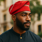 Dupsie's Ajibola Hand Woven Aso Oke Kufi Fila Cap Hat DPAHRS59