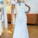 Dupsie's Razi White African Lace Maxi Dress-DPXALTS5