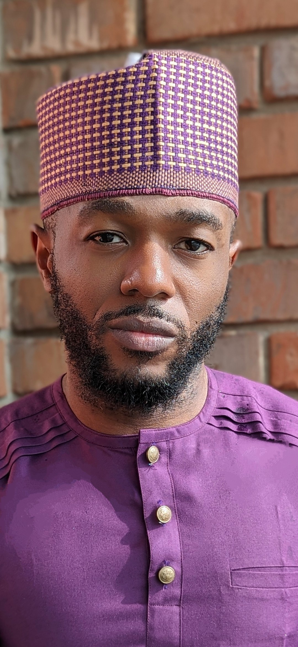 Dahfi Purple and Gold African Northern-Nigerian Mallam handwoven hat for men-DPHMHPG09