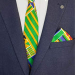 African Osei Kente necktie with a matching pocket square by Dupsie's-DP4075NT